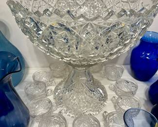 EAPG stunning punch bowl set