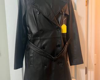 Black leather coat