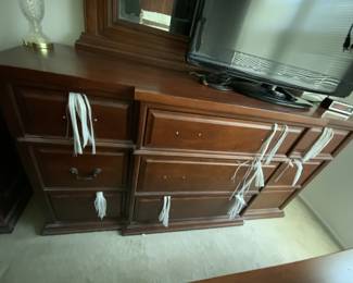 NEW Caroline House Collection Windsor Court Dresser - 9 drawers + NEW 3 drawer night stand. New Hardware Handles inside each drawer. 