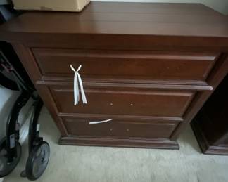 NEW - 3 drawer night stand Caroline House Collection - part of full bedroom set. New Hardware Handles inside each drawer. 