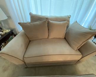 Microfiber Loveseat with Ottoman - very comfortable 