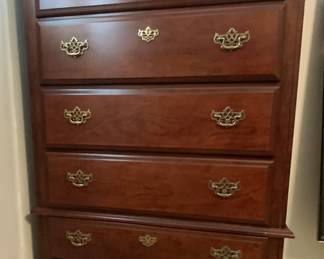 Bassett Queen Anne Solid Cherry wood Highboy 