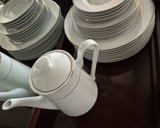 Everyday dinnerware with gold trip by Gibson - great deal