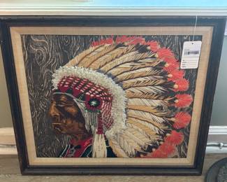 Native American Embroidered Wall Art