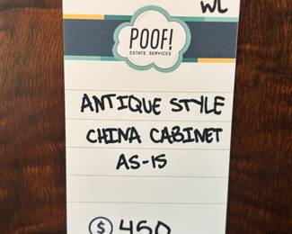 Antique Style China Cabinet 