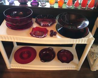 Ruby glass bowls