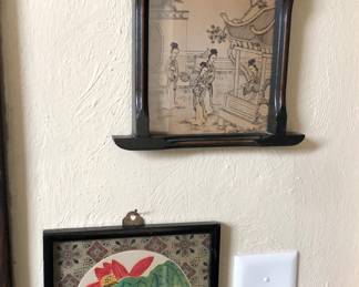 Asian print & watercolor