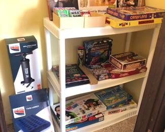 Board games including “The Crazy Cat Lady” & Willy Wonka Candy Land, puzzles