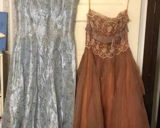 Vintage dresses - brown one is by Fred Perlberg