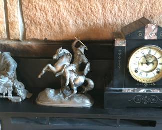 Specter statues, another Ansonia clock (missing some marble)