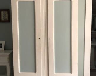 Tall painted armoire (46.5”W, 18.5”D, 90” tall) Comes apart for transport