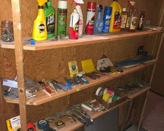 A few hand tools, cleaning supplies 