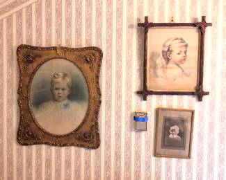 Instant ancestors - antique gilt frame on left is 21” x 25”