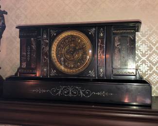 Ansonia marble mantle clock (19” long & VERY heavy)