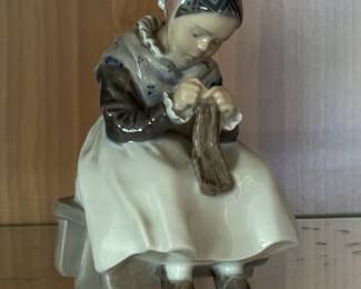 Royal Copenhagen "Amager Girl Sowing while in Regional Costume". Lotte Benter  #131