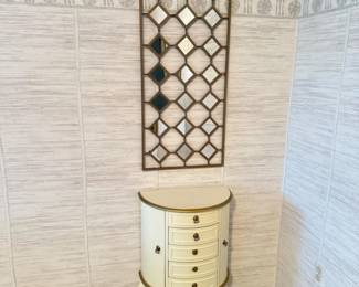 76 DiamondShapedMirrorWallDecorJewelryCabinet