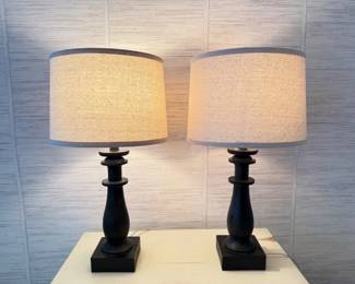 23 2BlackResinBasedLampswNeutralDrumShade