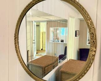 71 RoundLargeGoldPlasticFramed305Mirror