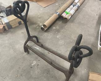 Wrought iron fire wood holder $ 150