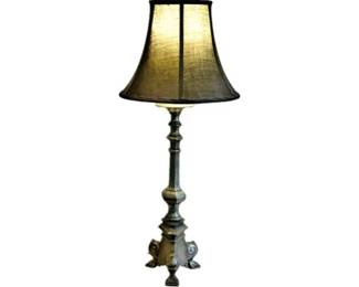 Pewter Lamp With Black Shade
