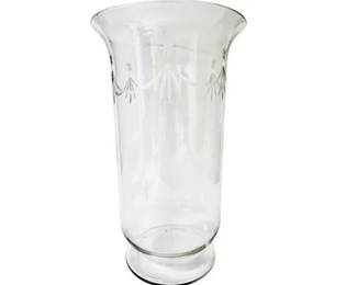 Large Cut Glass Hurricane