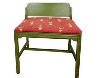 Small Antique Bench - Solid Wood - Removable Seat - Charming!