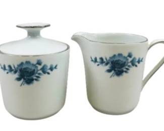German Eschenbach Danish Blue Sigsr Bowl & Creamer