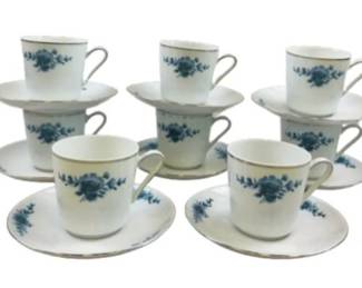 German Eschenbach Danish Blue Cups & Saucers (8)