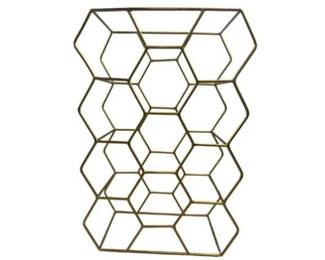 Crate & Barrel 11 Bottle Wine Rack/gold