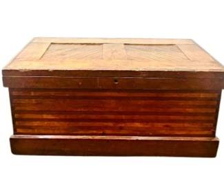 Intricately Hand Made Folk Art Chest With Outstanding Finished Interior - One Of A Kind!!