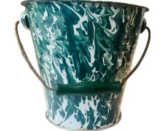 Galvanized Bucket - Marbleized Glaze