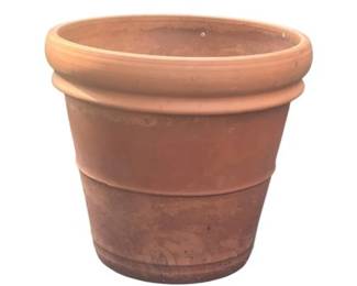 Italian Terracotta Roll Rim Planter Terracotta, Handmade In Italy