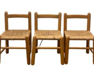 Childrens Rush Seated Chairs (3)