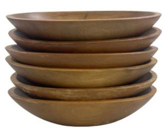 Set Of Hardwood Salad Bowls (6)