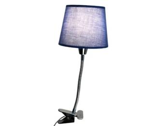Blue Clip On Lamp With Flexible Gooseneck
