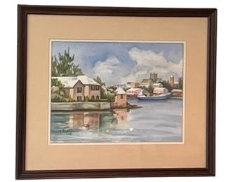 Vintage Framed Mary Powell Print Signed - 1981