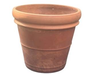 Italian Terracotta Roll Rim Planter Terracotta, Handmade In Italy