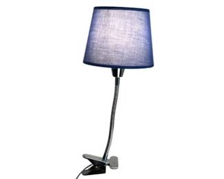 Blue Clip On Lamp With Flexible Gooseneck