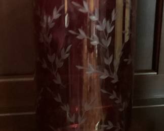 Cranberry flower Fitter glass Hurricane