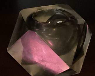 Vintage red and yellow cubic paper weight