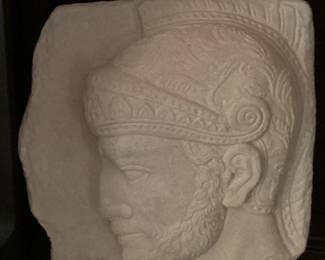 Wall Art Head Bust of Roman Soldier Ceramic