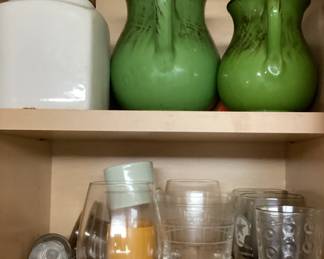 Assorted Pitchers and glassware