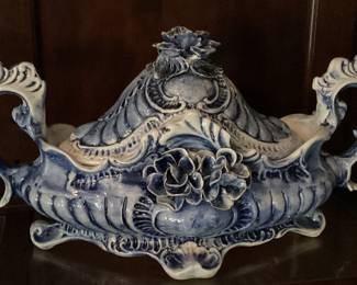 Vintage Italian Baroque Porcelain Jardiniere Planter