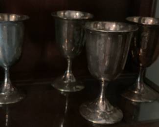 Set of 4 silver goblets
