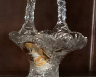 Cut Glass Basket