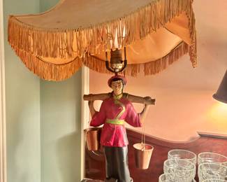 Pair of Japanese Figural Lamps