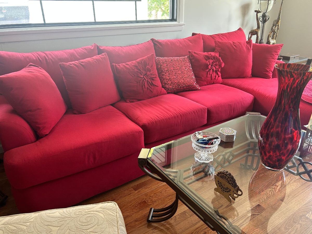 Lovely New Designer Red Sofa