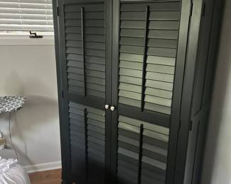Amazing Black Louvered Armoire - Matches Bedroom Set