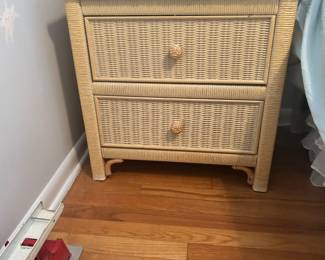 Vintage Henry Link Wicker Night Stand