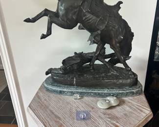 Frederic Remington Bronze on Marble Base